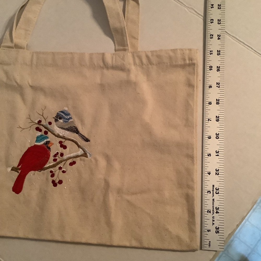 Tote Bag Small Winter Birds Unbranded - Picture 7 of 8